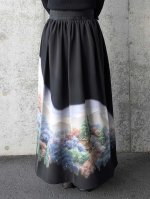 画像6: 【風景画文様】落款付き黒留袖オーバースカート (6)