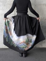 画像7: 【風景画文様】落款付き黒留袖オーバースカート (7)