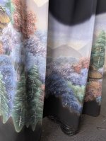 画像10: 【風景画文様】落款付き黒留袖オーバースカート (10)