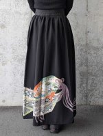 画像6: 【金駒檜扇×飛鶴】黒留袖オーバースカート (6)