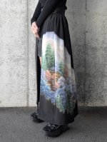 画像5: 【風景画文様】落款付き黒留袖オーバースカート (5)