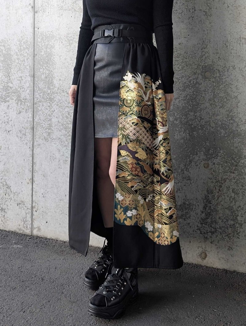 画像3: 【絢爛金彩×吉祥文様】黒留袖オーバースカート (3)