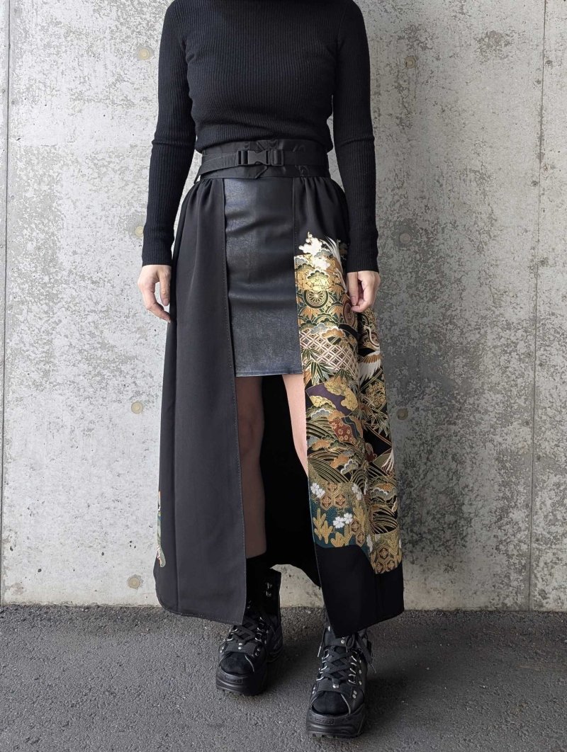 画像1: 【絢爛金彩×吉祥文様】黒留袖オーバースカート (1)