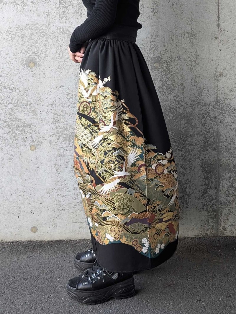 画像5: 【絢爛金彩×吉祥文様】黒留袖オーバースカート (5)