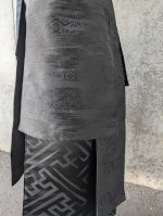 画像10: 【紗綾形地紋×流水】黒帯オーバースカート (10)