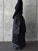 画像4: 【紗綾形地紋×流水】黒帯オーバースカート (4)