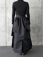画像5: 【紗綾形地紋×流水】黒帯オーバースカート (5)