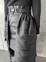 画像9: 【紗綾形地紋×流水】黒帯オーバースカート (9)