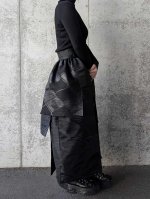 画像6: 【紗綾形地紋×流水】黒帯オーバースカート (6)