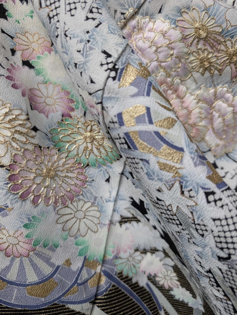 画像12: 【金駒牡丹×花車】黒留袖オーバースカート＆リボンジャケットセットアップ (12)