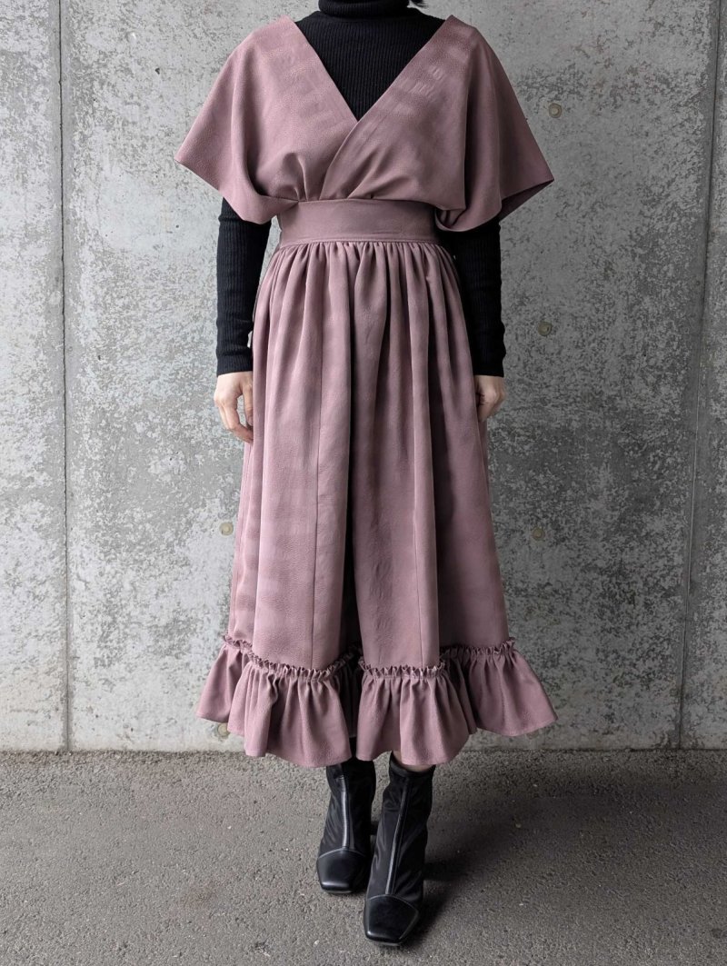 画像7: 【滅紫×流水地紋】無限wayフリルワンピース (7)