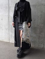 画像2: 【金駒牡丹×花車】黒留袖オーバースカート＆リボンジャケットセットアップ (2)