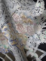 画像13: 【金駒牡丹×花車】黒留袖オーバースカート＆リボンジャケットセットアップ (13)