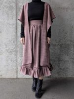 画像1: 【滅紫×流水地紋】無限wayフリルワンピース (1)