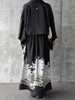 画像4: 【金駒牡丹×花車】黒留袖オーバースカート＆リボンジャケットセットアップ (4)