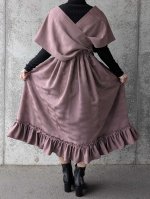 画像9: 【滅紫×流水地紋】無限wayフリルワンピース (9)