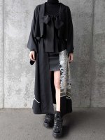 画像1: 【金駒牡丹×花車】黒留袖オーバースカート＆リボンジャケットセットアップ (1)