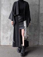 画像11: 【金駒牡丹×花車】黒留袖オーバースカート＆リボンジャケットセットアップ (11)