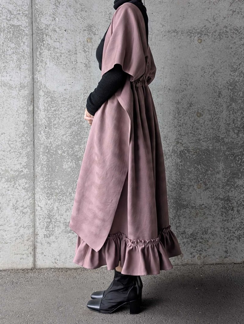 画像4: 【滅紫×流水地紋】無限wayフリルワンピース (4)