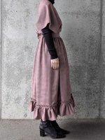 画像10: 【滅紫×流水地紋】無限wayフリルワンピース (10)