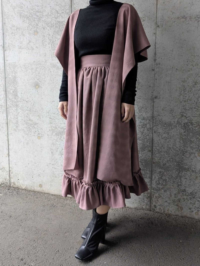 画像3: 【滅紫×流水地紋】無限wayフリルワンピース (3)