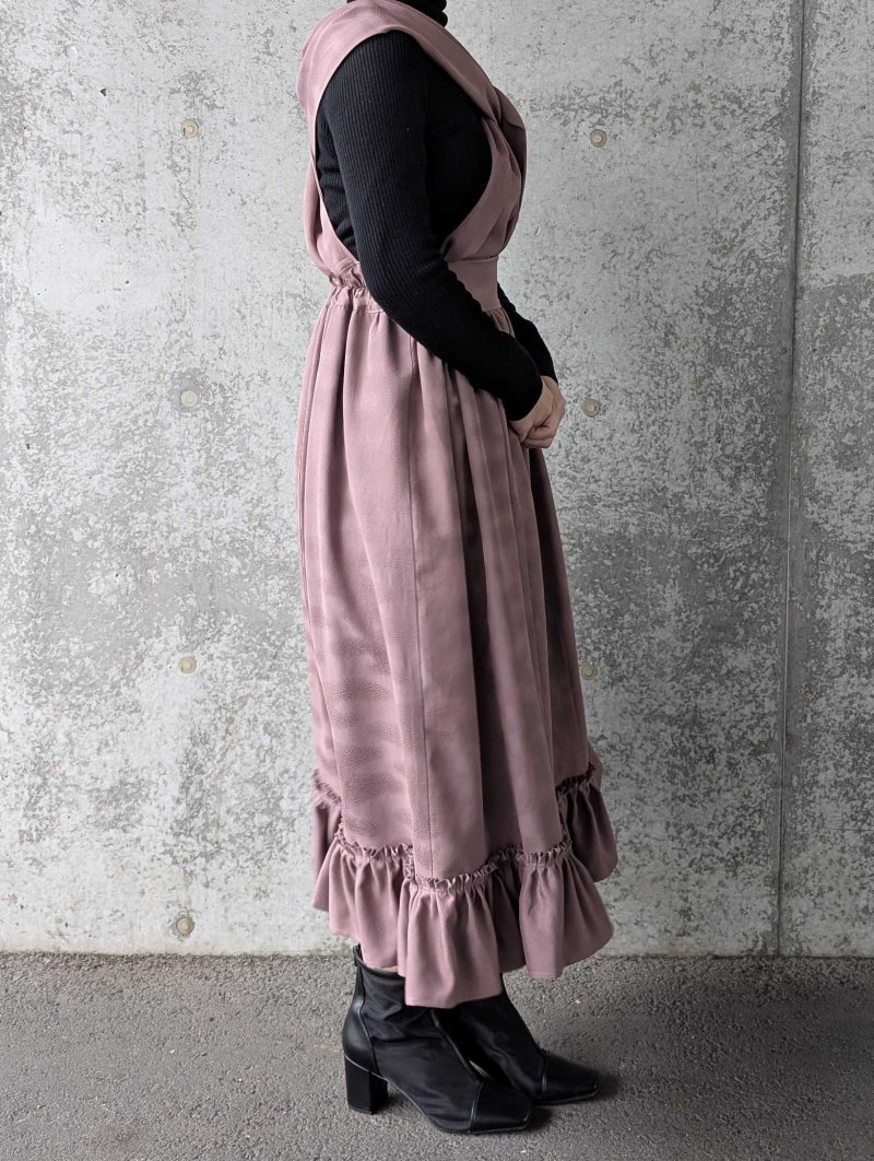 画像14: 【滅紫×流水地紋】無限wayフリルワンピース (14)