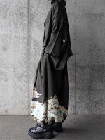 画像4: 【風景画】黒留袖アシンメトリックラップバルーンパンツセットアップ (4)