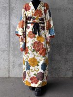 画像1: 【金駒牡丹】付け下げ小紋ラップスカートセットアップ (1)