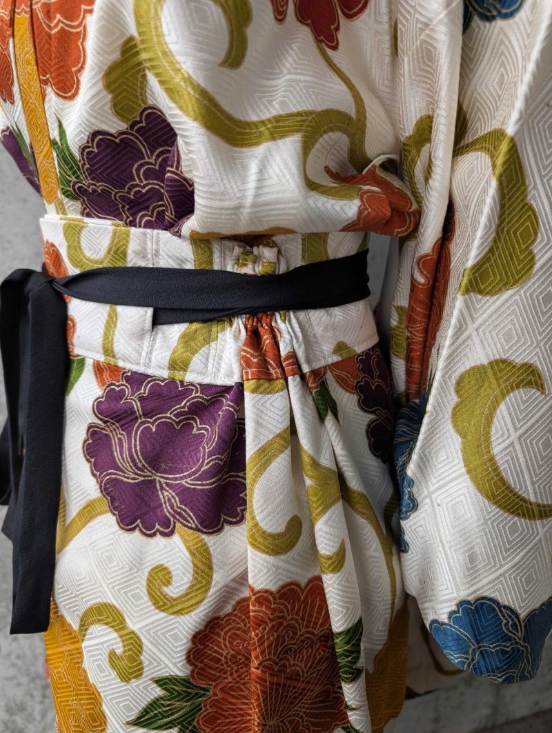 画像12: 【金駒牡丹】付け下げ小紋ラップスカートセットアップ (12)