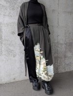 画像3: 【風景画】黒留袖アシンメトリックラップバルーンパンツセットアップ (3)