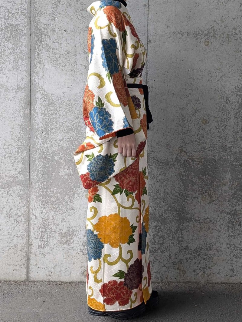 画像6: 【金駒牡丹】付け下げ小紋ラップスカートセットアップ (6)
