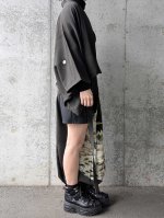 画像6: 【風景画】黒留袖アシンメトリックラップバルーンパンツセットアップ (6)