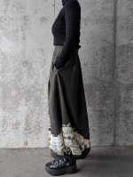 画像8: 【風景画】黒留袖アシンメトリックラップバルーンパンツセットアップ (8)