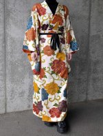 画像3: 【金駒牡丹】付け下げ小紋ラップスカートセットアップ (3)