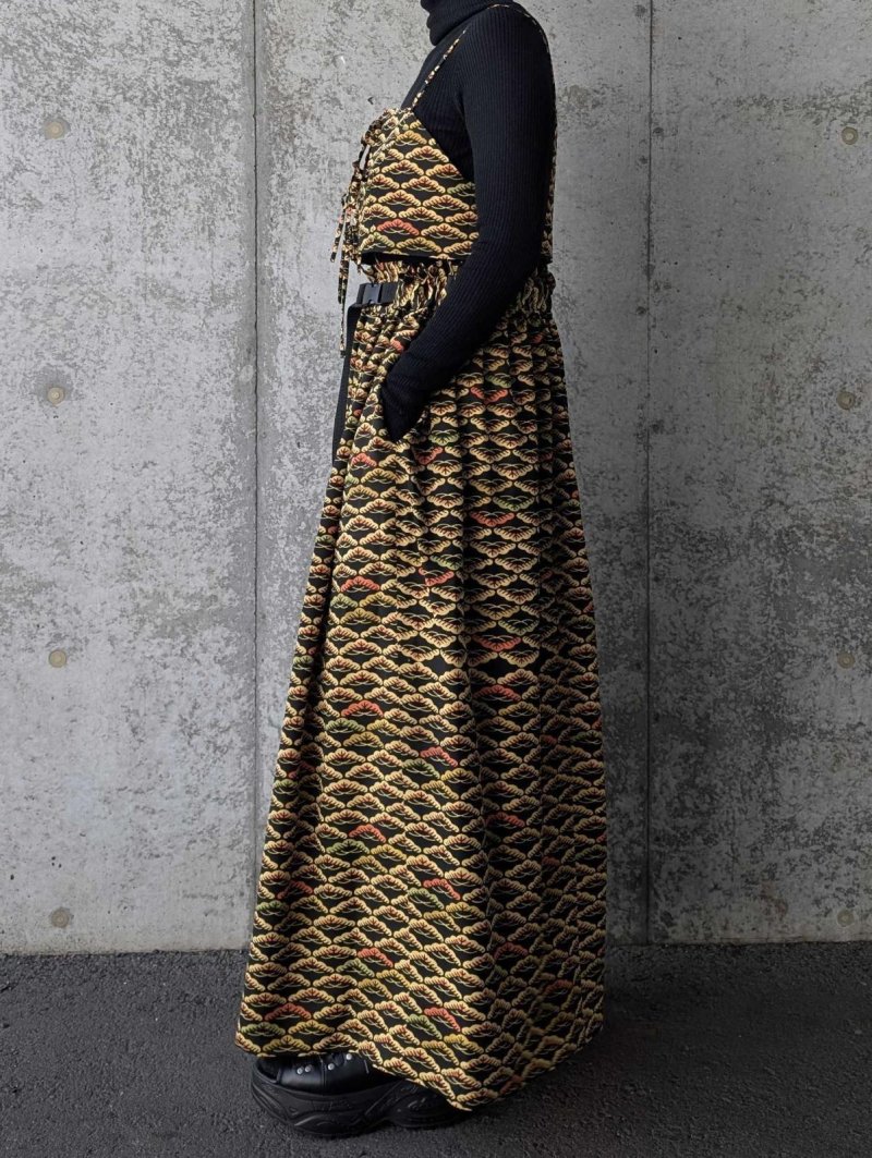 画像6: 【笠松文様×付け下げ小紋】ビスチェ＆タイトスカート＆ワイドパンツ＆リボンベルト (6)