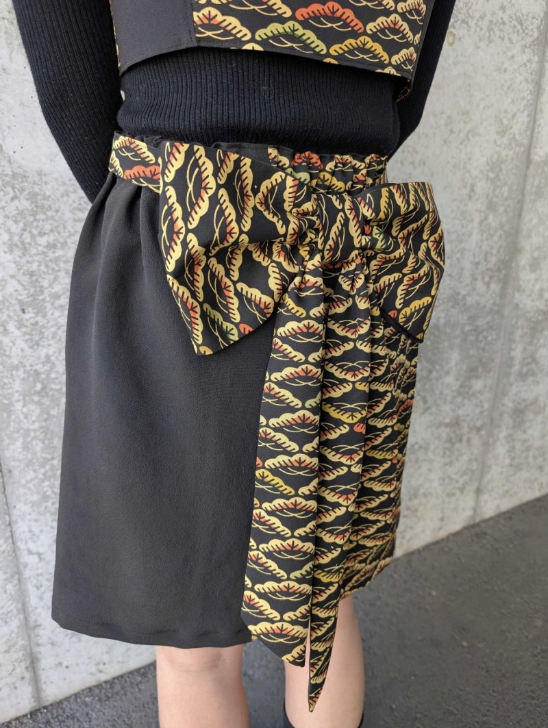 画像19: 【笠松文様×付け下げ小紋】ビスチェ＆タイトスカート＆ワイドパンツ＆リボンベルト (19)