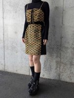 画像4: 【笠松文様×付け下げ小紋】ビスチェ＆タイトスカート＆ワイドパンツ＆リボンベルト (4)