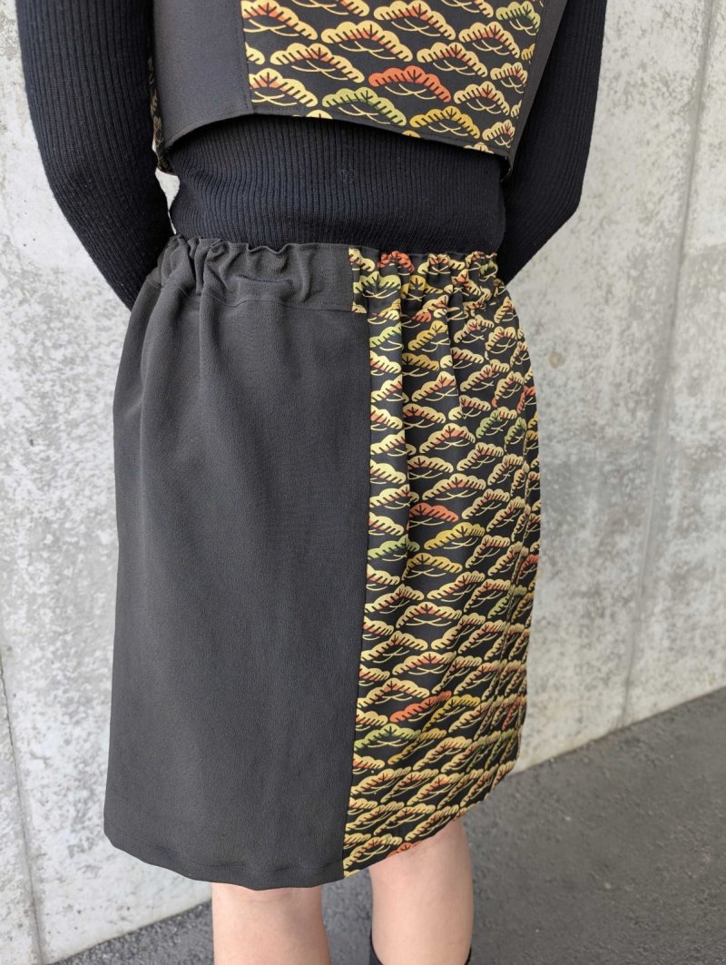 画像15: 【笠松文様×付け下げ小紋】ビスチェ＆タイトスカート＆ワイドパンツ＆リボンベルト (15)