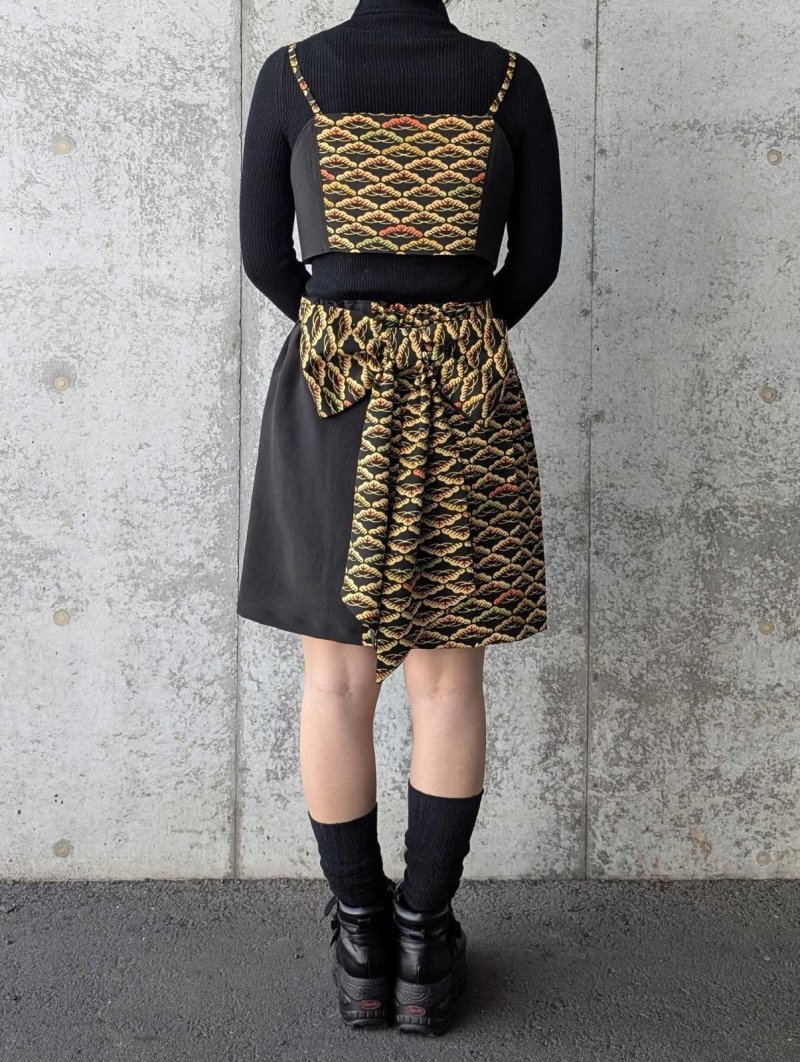 画像3: 【笠松文様×付け下げ小紋】ビスチェ＆タイトスカート＆ワイドパンツ＆リボンベルト (3)