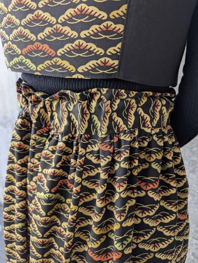 画像13: 【笠松文様×付け下げ小紋】ビスチェ＆タイトスカート＆ワイドパンツ＆リボンベルト (13)