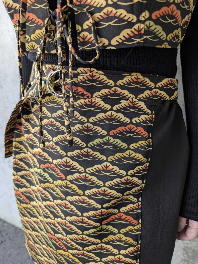 画像17: 【笠松文様×付け下げ小紋】ビスチェ＆タイトスカート＆ワイドパンツ＆リボンベルト (17)