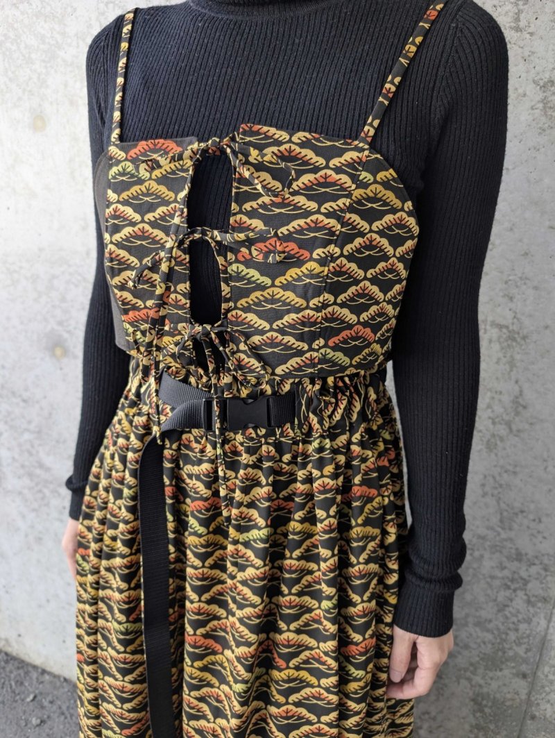 画像9: 【笠松文様×付け下げ小紋】ビスチェ＆タイトスカート＆ワイドパンツ＆リボンベルト (9)