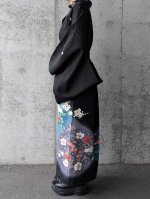 画像5: 【飛鶴×椿】黒留袖フリルラップスカートセットアップ (5)