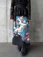 画像14: 【飛鶴×椿】黒留袖フリルラップスカートセットアップ (14)