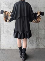 画像6: 【四季草花×丸に剣片喰紋】黒留袖ボレロ＆チョーカーネックドレス (6)