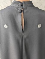 画像16: 【四季草花×丸に剣片喰紋】黒留袖ボレロ＆チョーカーネックドレス (16)