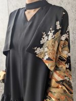 画像8: 【四季草花×丸に剣片喰紋】黒留袖ボレロ＆チョーカーネックドレス (8)