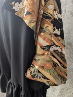 画像9: 【四季草花×丸に剣片喰紋】黒留袖ボレロ＆チョーカーネックドレス (9)