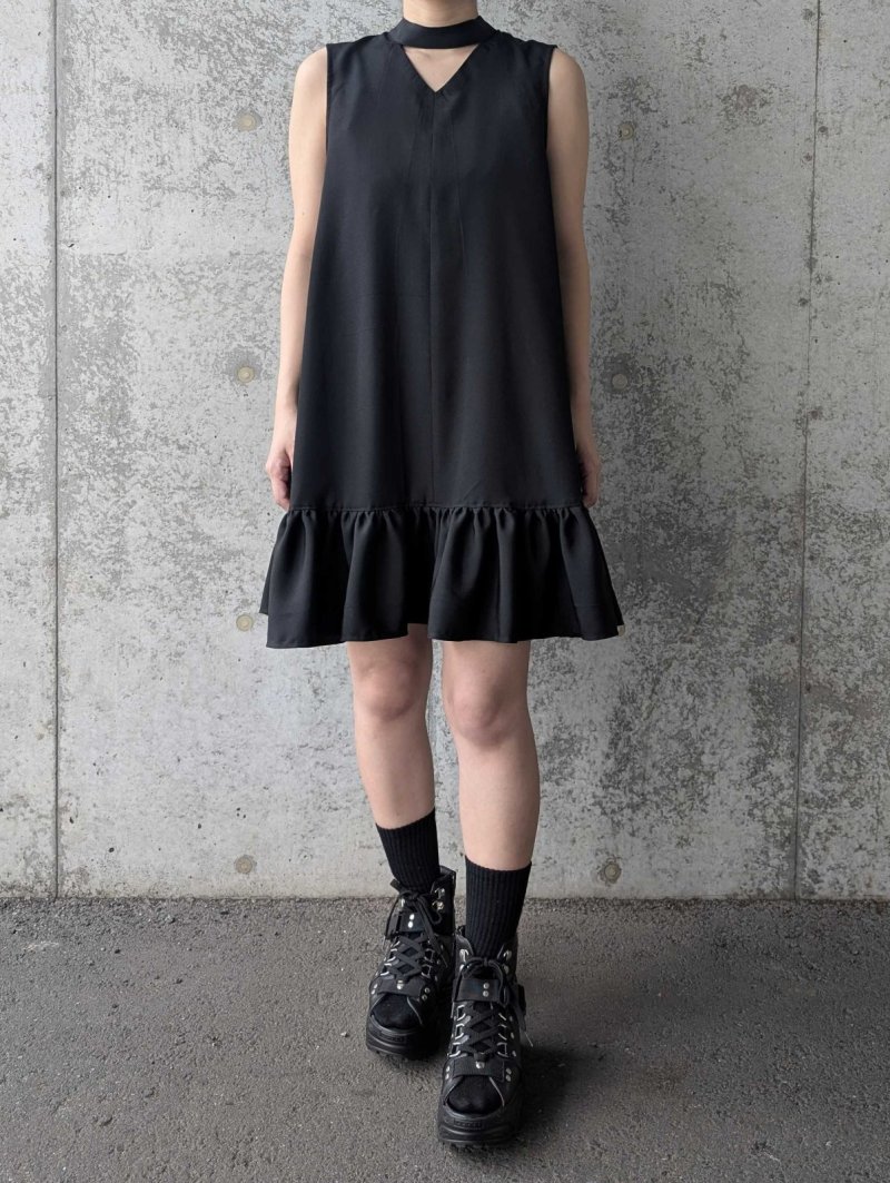 画像12: 【四季草花×丸に剣片喰紋】黒留袖ボレロ＆チョーカーネックドレス (12)