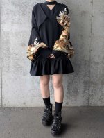 画像3: 【四季草花×丸に剣片喰紋】黒留袖ボレロ＆チョーカーネックドレス (3)